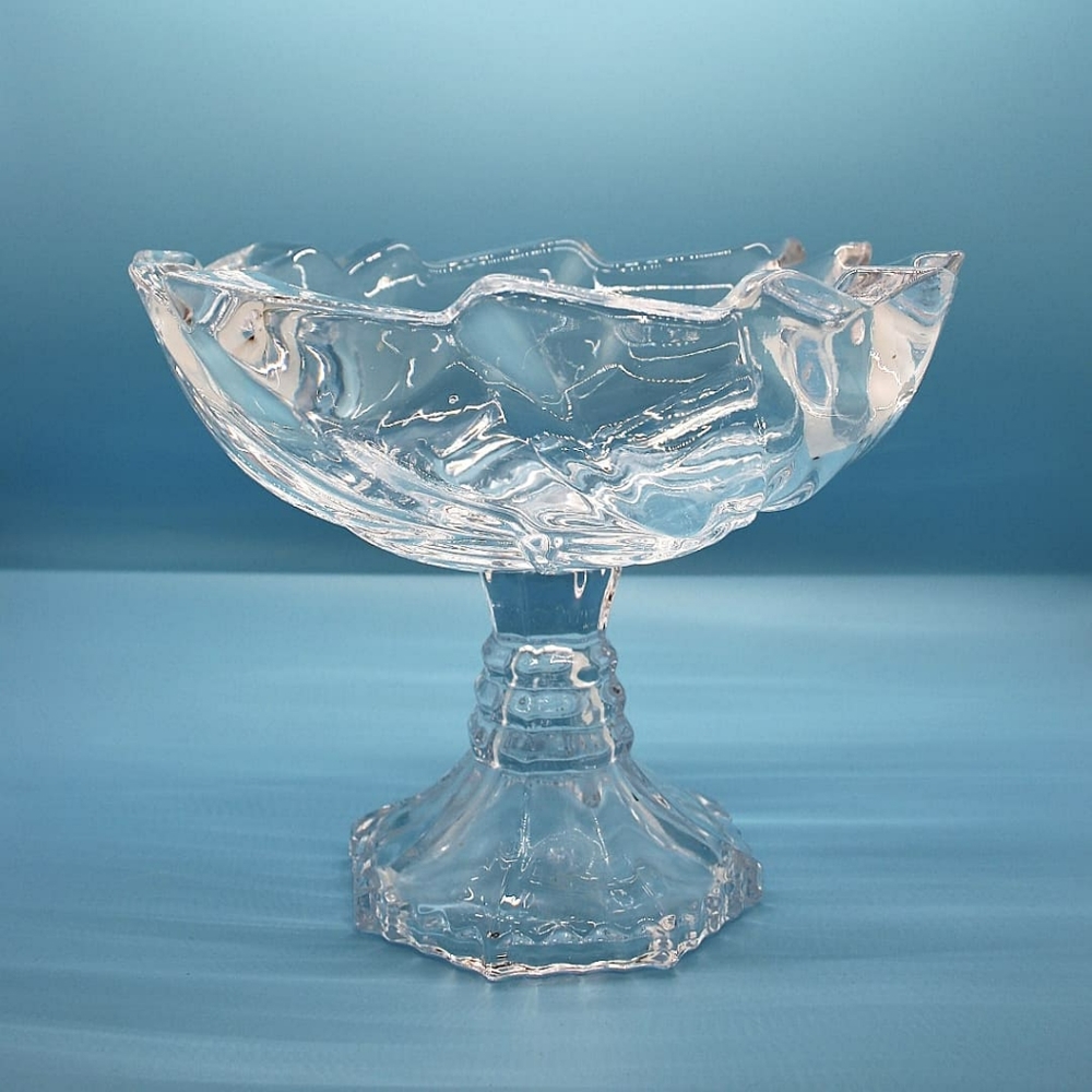 Glass Candy Jar With Embossed Leaf Motif